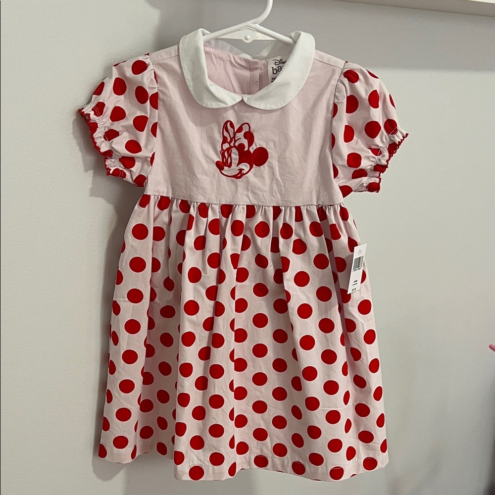 Disney Light Pink/ Red Minnie Mouse Toddler Dress with Bloomers Size 18-24 Month